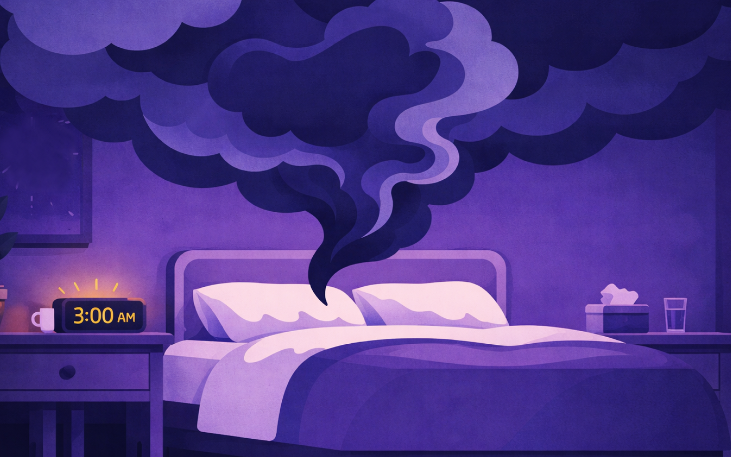 Sleep anxiety illustration